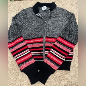 BDG Multicolor Striped Zip-Up Sweater